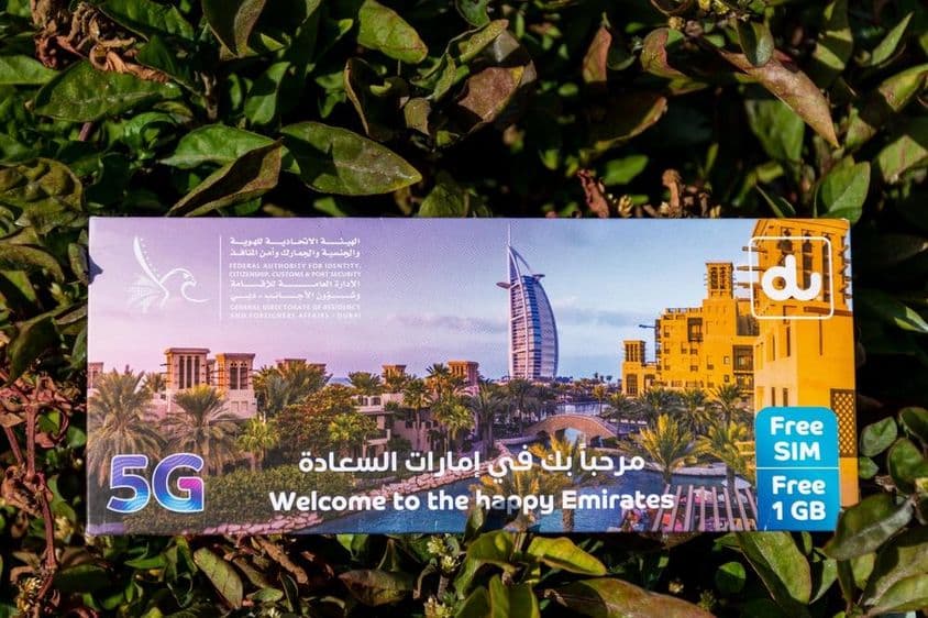 Paquete turístico de tarjeta SIM en Dubái.