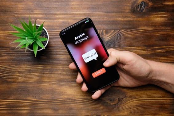 Diccionario funcionando en un teléfono.