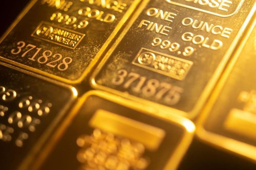 Barras de oro de inversión de pureza 999.9.