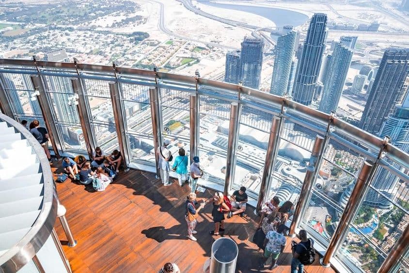 Vista desde el piso 124 del Burj Khalifa.