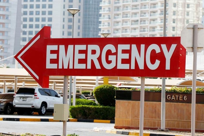 Señal de emergencia en Dubái.