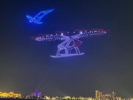 Espectáculo de drones en Dubái.