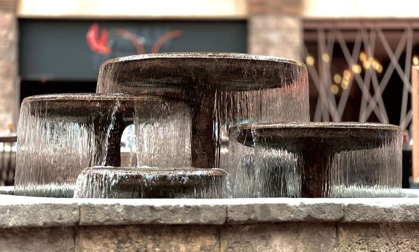 Fuente congelada en Dubái.