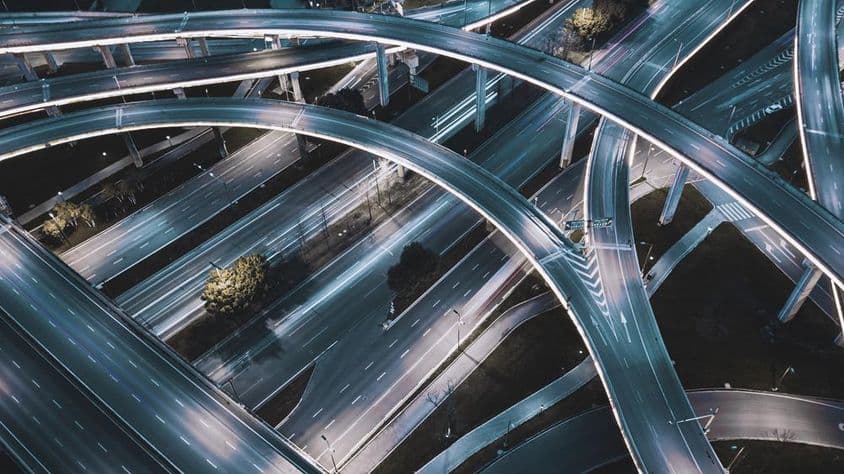 Carreteras de Dubái superpuestas.