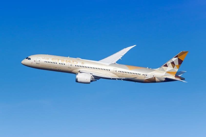 Aeronave Boeing 787-9 Dreamliner de Etihad Airways.