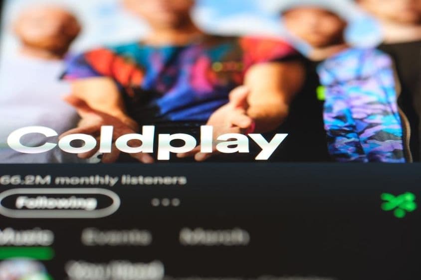 Página de Coldplay en Spotify.