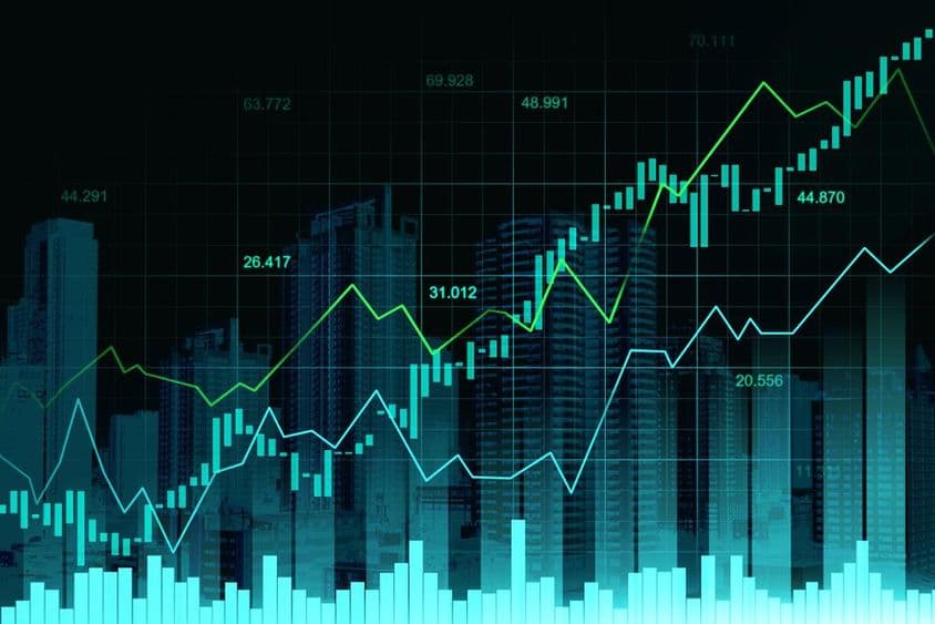 Gráfico de operaciones con concepto de doble exposición.