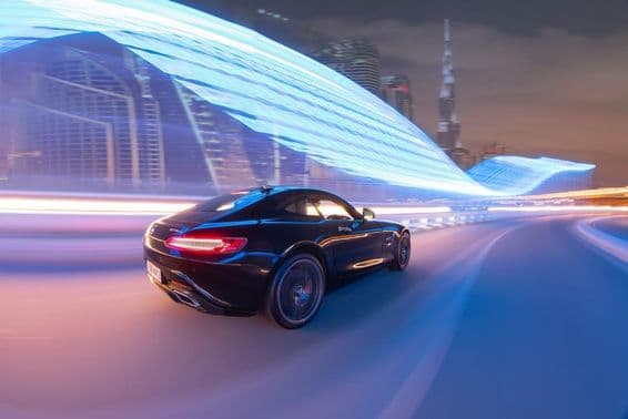 Representación de la parte trasera de un coche Audi R8.