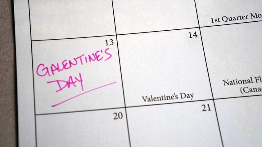 Recordatorio en el calendario del Día de las Amigas celebrado el 13 de febrero.