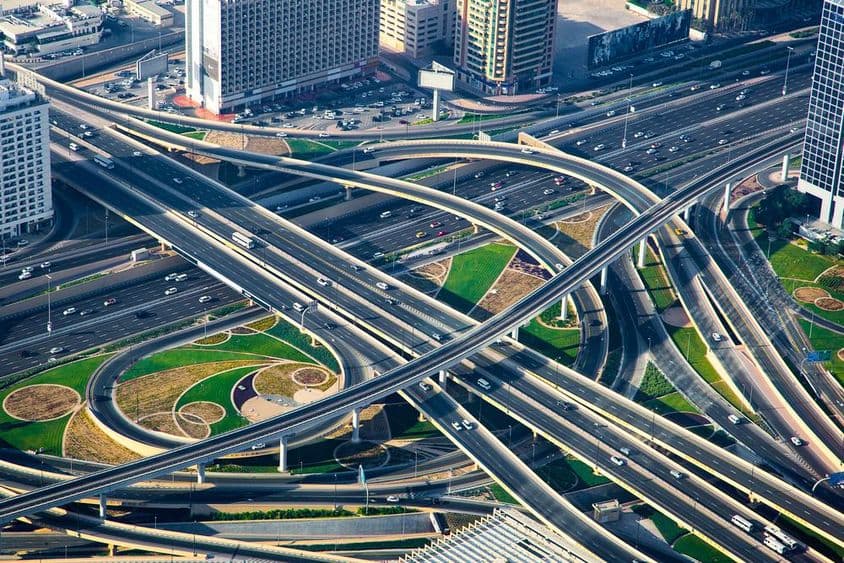 Vista magnífica de la autopista desde arriba.