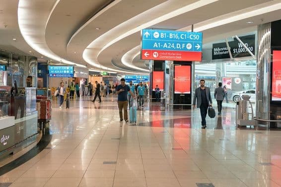 DUBÁI, Emiratos Árabes Unidos aeropuerto.