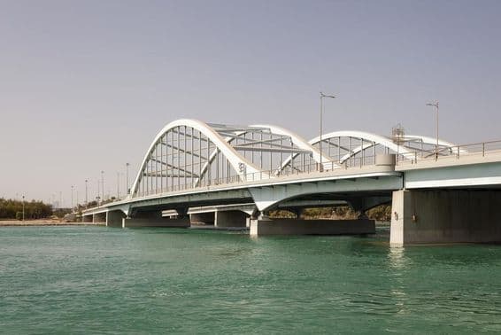 Puente Al Maqta en Abu Dhabi, Emiratos Árabes Unidos.