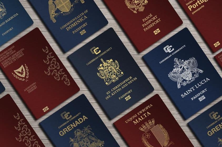 Pasaportes de Malta, San Cristóbal y Nieves, Portugal, Chipre, Dominica, Montenegro, Santa Lucía, Granada.
