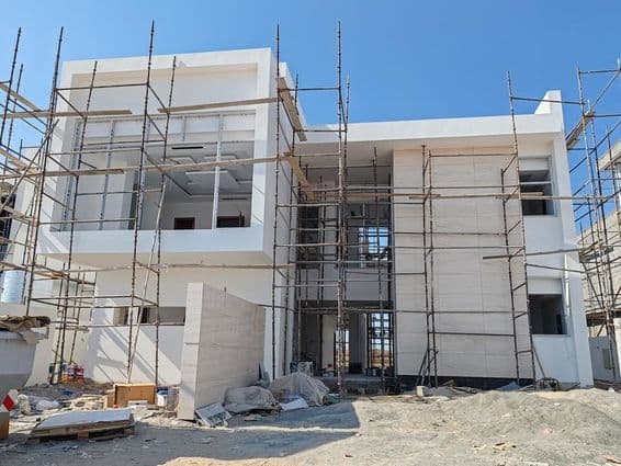 Construcción de una villa en Dubái.