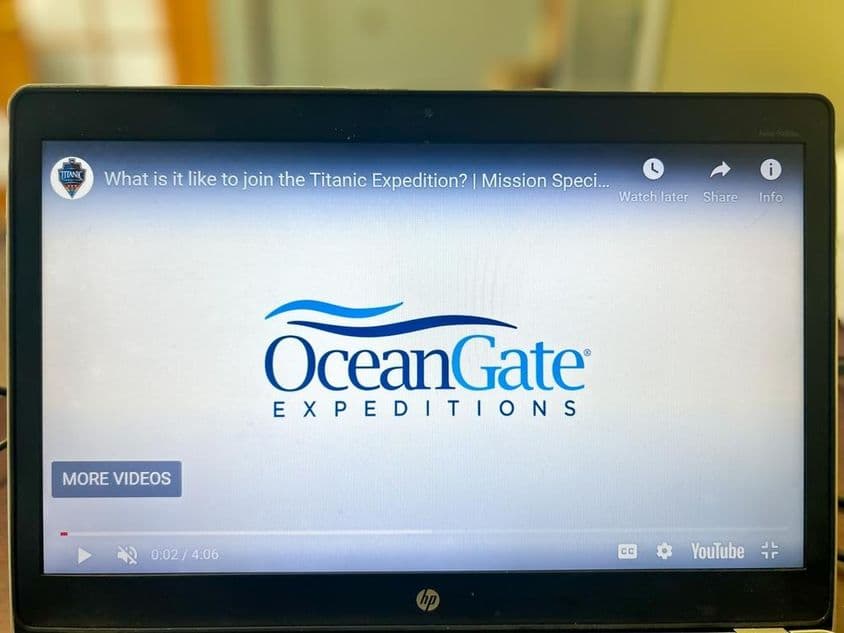El logo de la expedición Oceangate en el sitio web de Oceangate.
