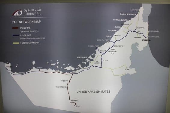 Mapa de Etihad Rail.