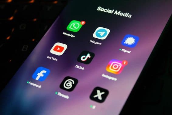 Aplicaciones populares de redes sociales.