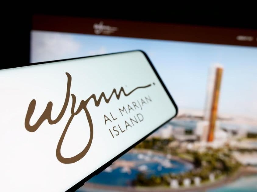 Logo del centro turístico Wynn Al Marjan Island en los Emiratos Árabes Unidos.