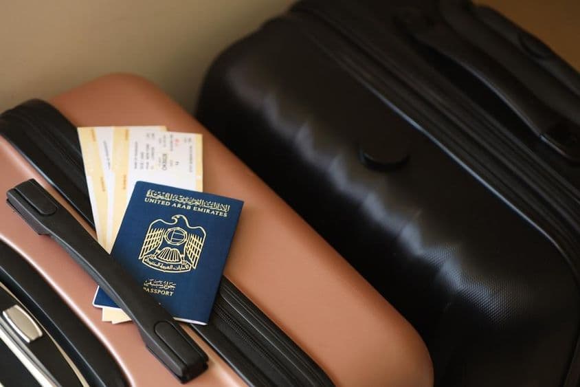 Emiratos Árabes Unidos, pasaporte con sellos.