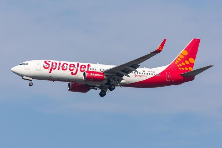 Un avión Boeing 737-800 de SpiceJet.