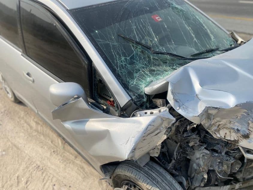 Accidente de coche en Dubai el 15 de julio de 2024.