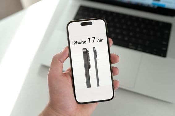 iPhone 17 Air mostrado en una pantalla de teléfono.