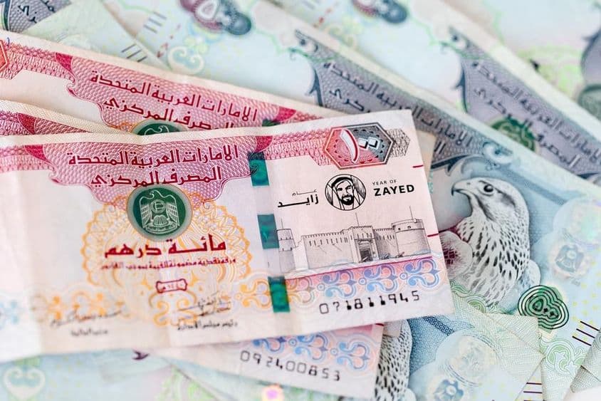 Dirhams de los Emiratos Árabes Unidos.