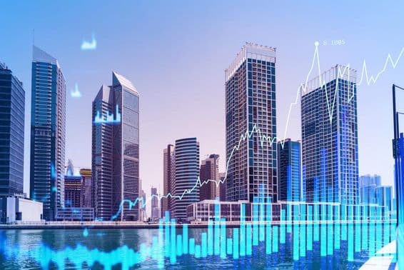 Rascacielos en el distrito comercial de Dubái.
