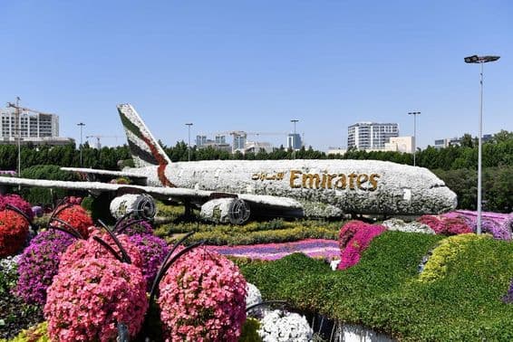 Dubai Miracle Garden durante el día.
