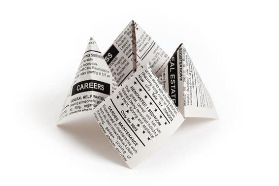 Anuncio de periódico falso.