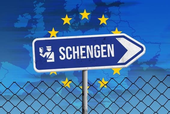 Cartel de Schengen y Mapa de Europa.