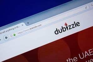 La página de inicio del sitio web de Dubizzle en una pantalla de PC, url - Dubizzle.com.