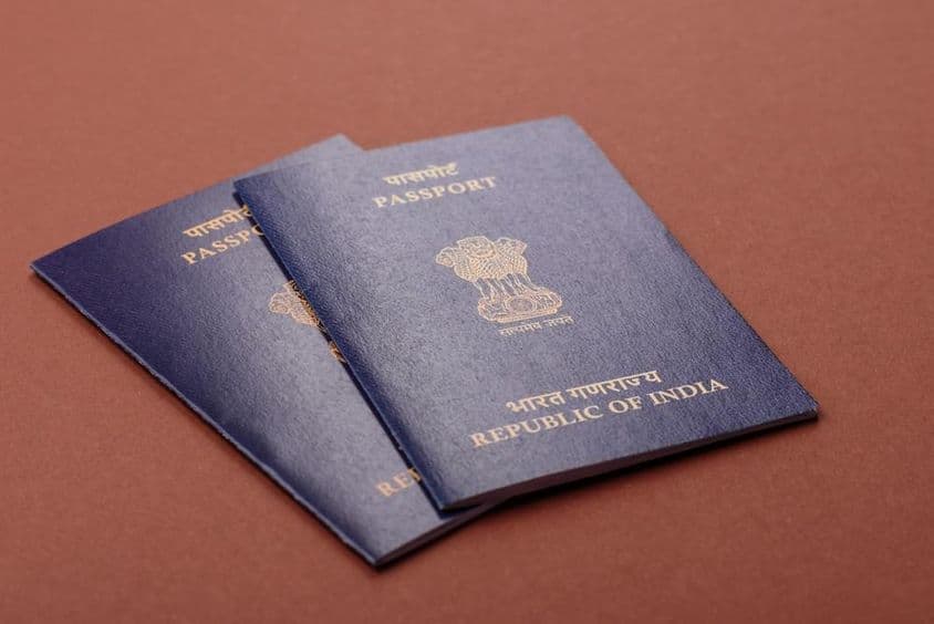 Pasaporte indio para viajar, volar y actividades de negocios.