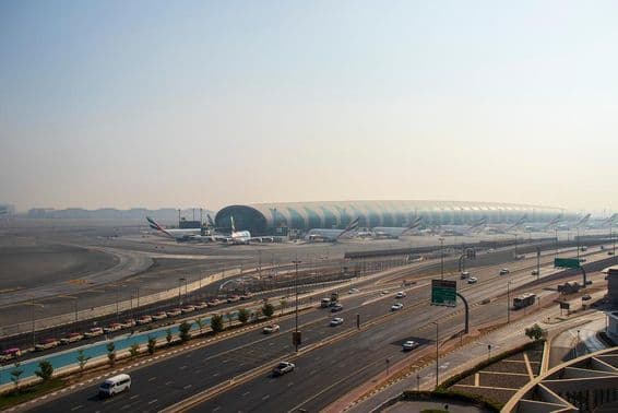 Vista del Aeropuerto Internacional de Dubai.