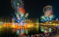Palm Jumeirah, fuegos artificiales en Dubai.