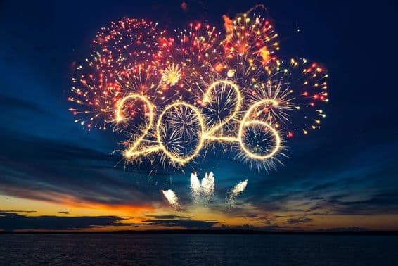 Feliz Año Nuevo en 2026.