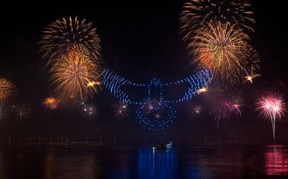 Fuegos artificiales de Año Nuevo en Ras Al Khaimah.