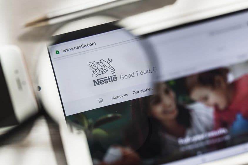 Sitio web oficial de Nestlé, página de inicio.