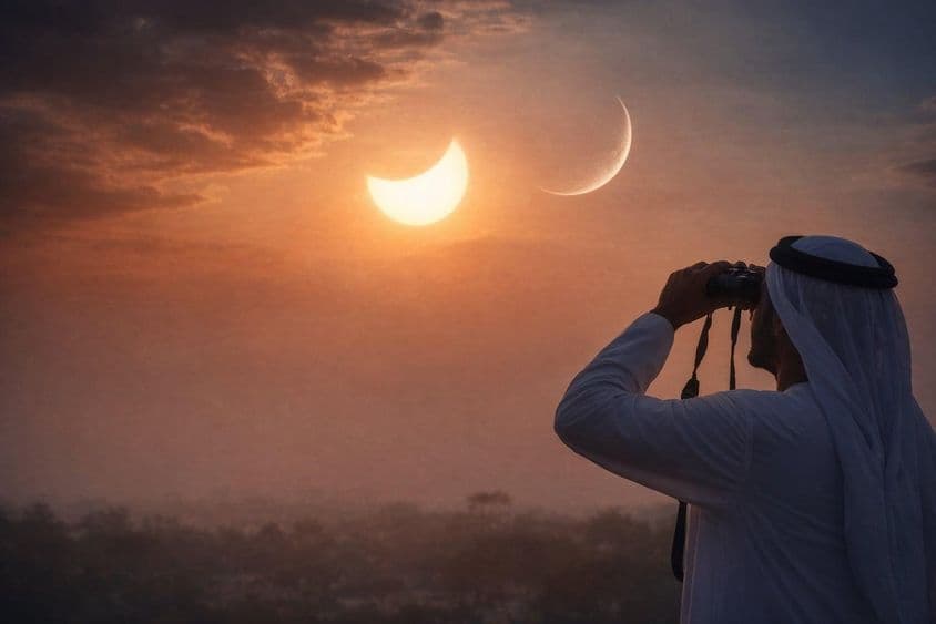 Observación peligrosa de la luna creciente.