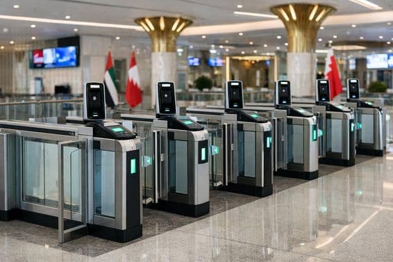 Puertas de control en el aeropuerto de Dubái.