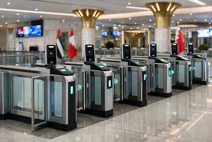 Puertas de control en el aeropuerto de Dubái.