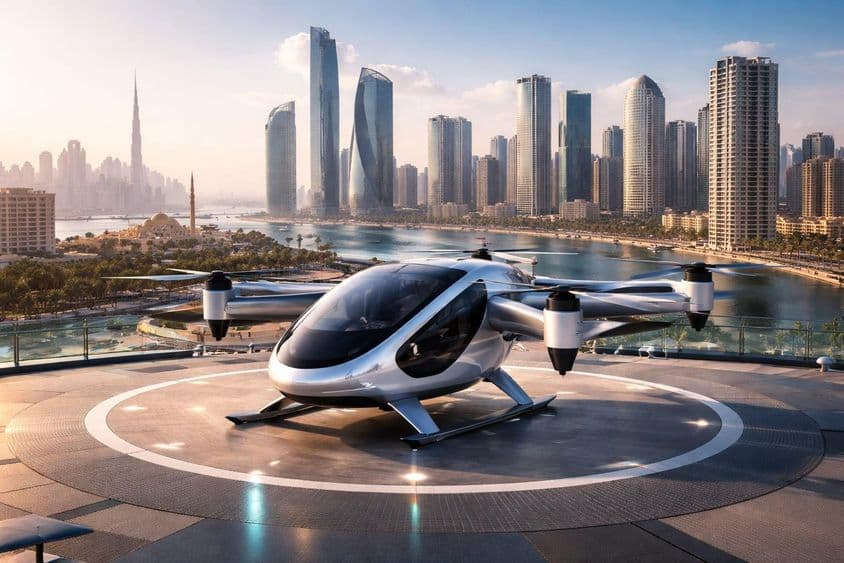Sharjah taxi aéreo: eVTOL en el vertiport