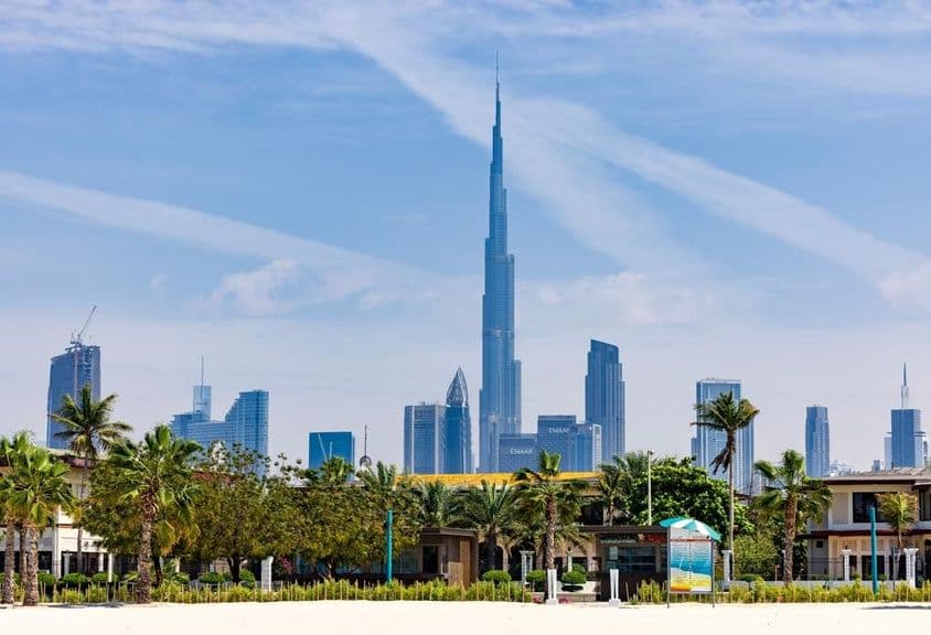 Área de negocios de Dubái y Dubai Mall.