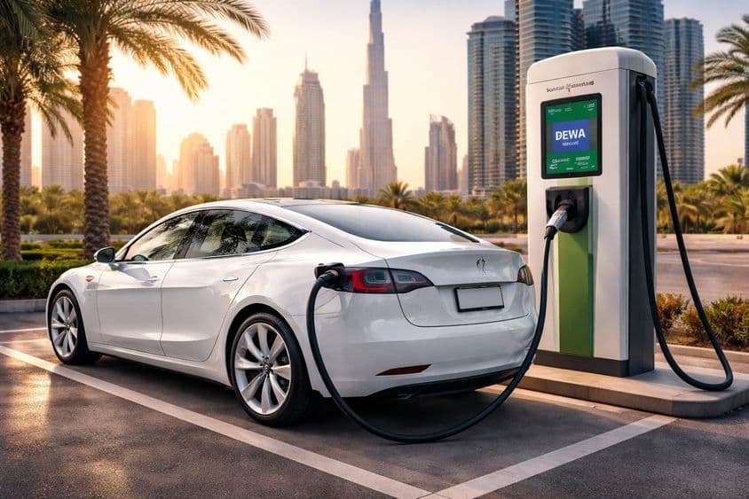 Momento de carga eléctrica en Dubái