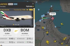 Mapa de seguimiento de vuelo en vivo del UAE500