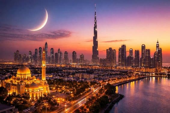 Creciente lunar de Eid sobre Dubái