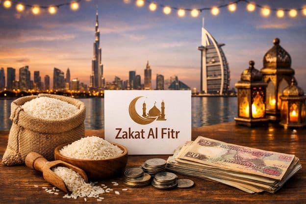 Donación de Ramadán bajo las luces de Dubái