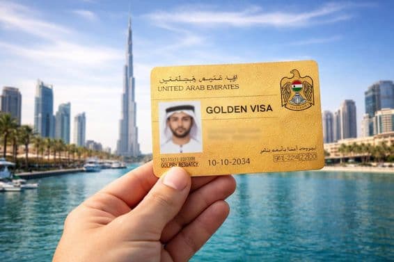 Tarjeta de Visa Dorada de Dubái