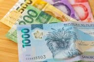 Billetes de peso filipino.