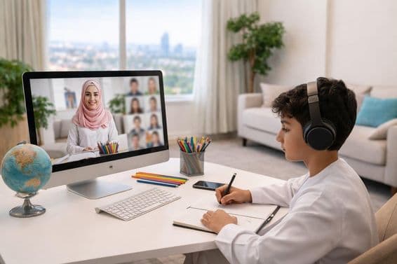 Aprendizaje digital en casa en Dubái